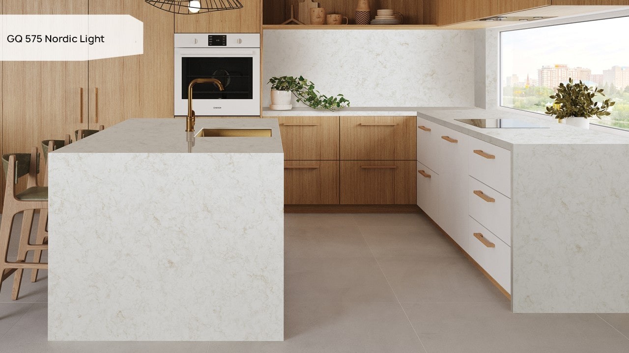 Кварцевый камень GRANDEX Quartz GQ 575 Nordic Light. Фото 3