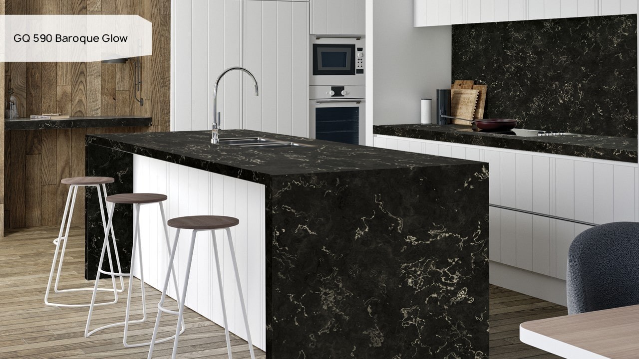 Кварцевый камень GRANDEX Quartz GQ 590 Baroque Glow. Фото 3