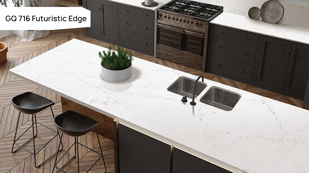 Кварцевый камень GRANDEX Quartz GQ 716 Futuristic Edge. Фото 2