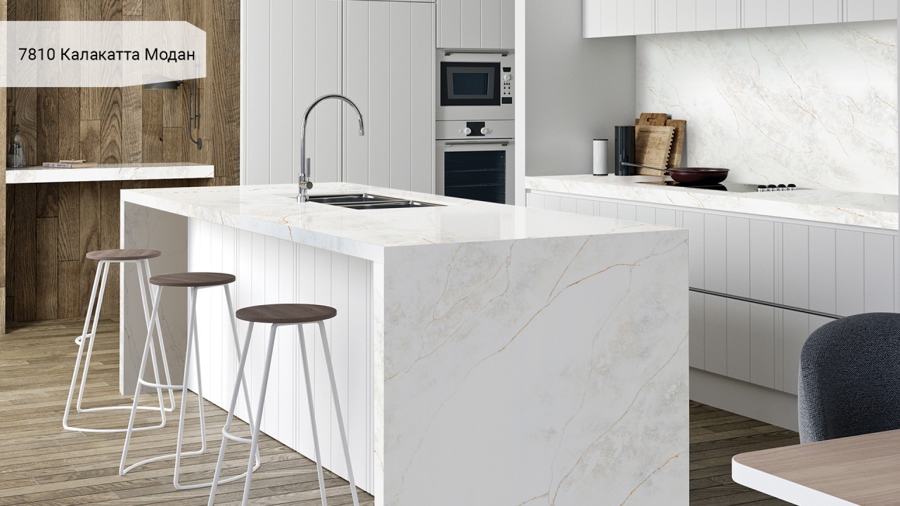 Кварц тасы Avant Quartz 7810 Calacatta Modane. Фото 3