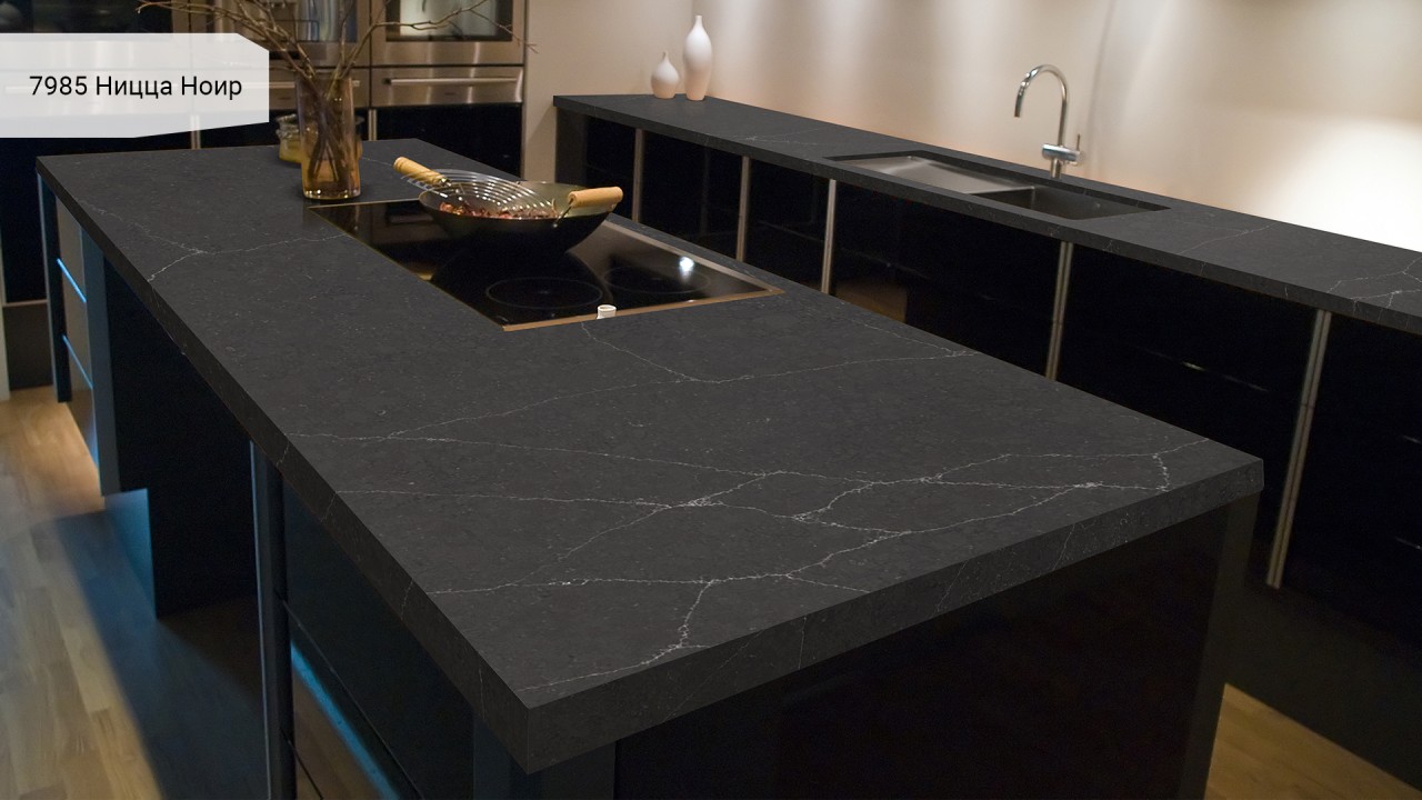 Кварцевый камень Avant Quartz 7985 Nicca Noir. Фото 1
