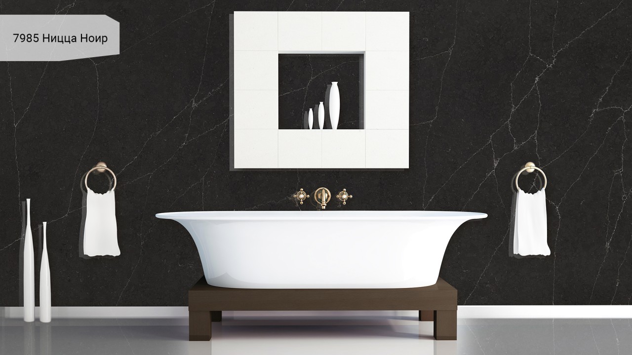 Кварцевый камень Avant Quartz 7985 Nicca Noir. Фото 3