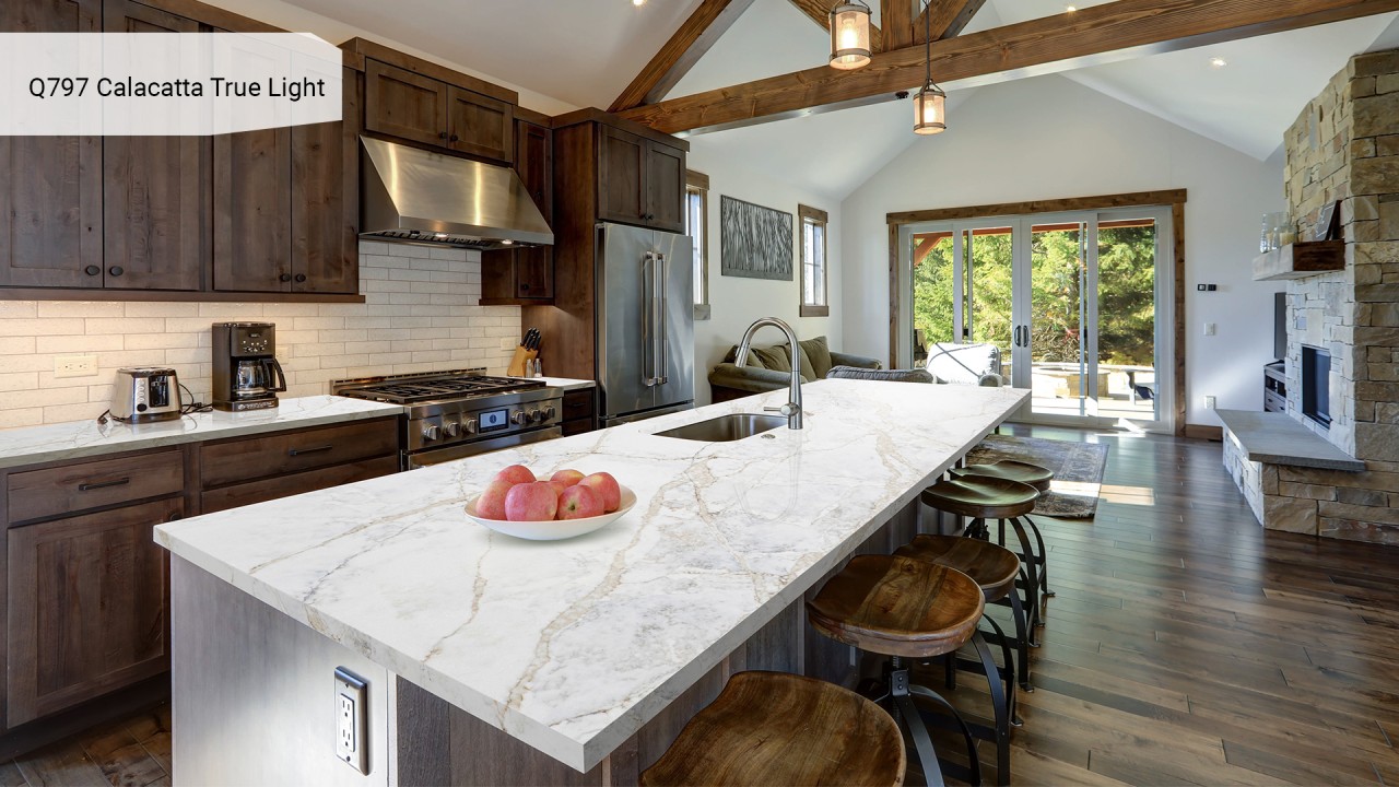 Кварц тасы Avant Quartz Q797 Calacatta True Light. Фото 4