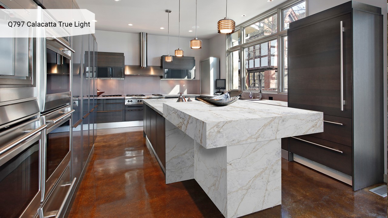 Кварц тасы Avant Quartz Q797 Calacatta True Light. Фото 3