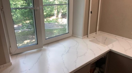 Готовое изделие. Подоконник. NEOMARM NM-201 Calacatta Bianco-3